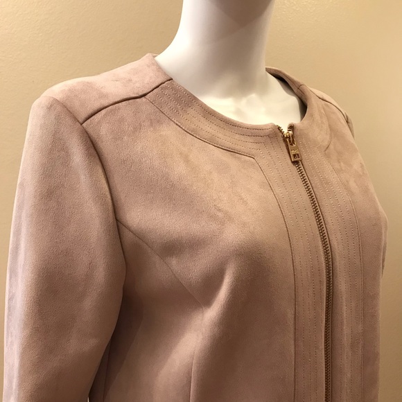 Marc New York Faux Suede Jacket Blush Taupe - Picture 2 of 14